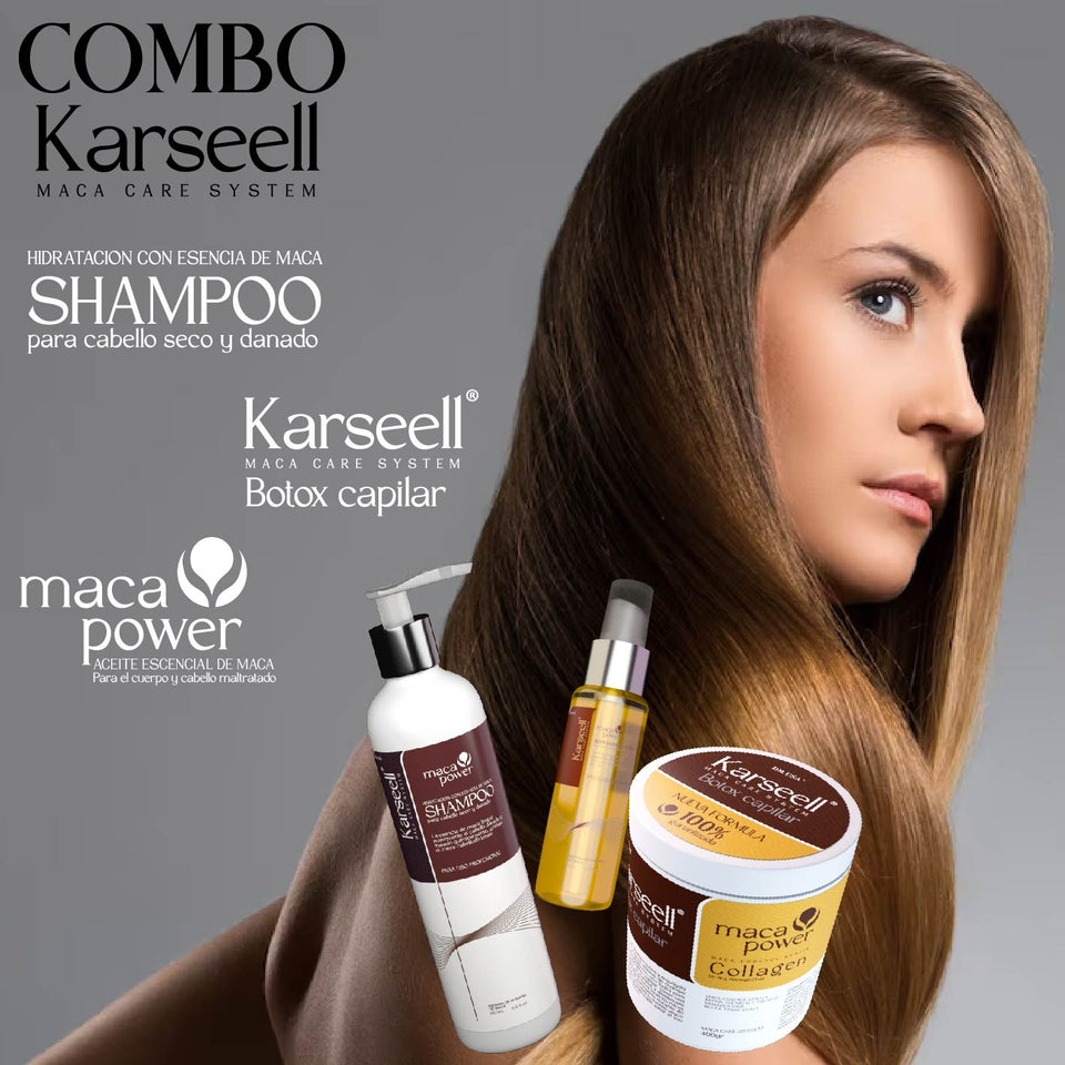 🧏‍♀️COMBO KARSEELL💯 Shampoo+Botox Capilar+Aceite Argan✅