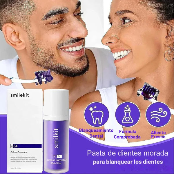 🦷Pasta de Dientes Morada/Blanqueamiento Dental V34 ✨